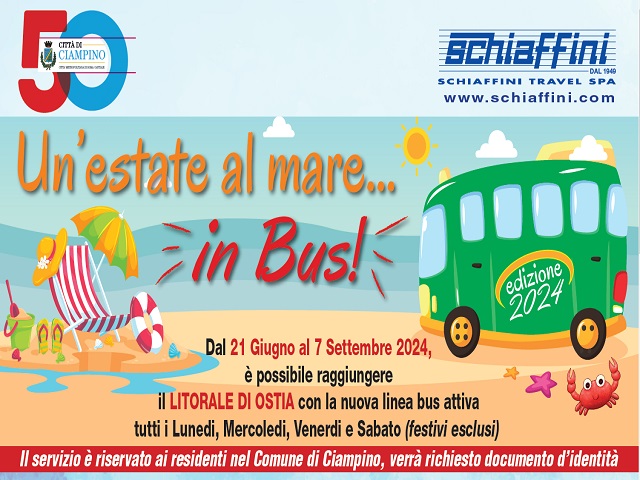 Trasporti, dal 21 giugno torna l'iniziativa "Un'estate al mare... in bus"