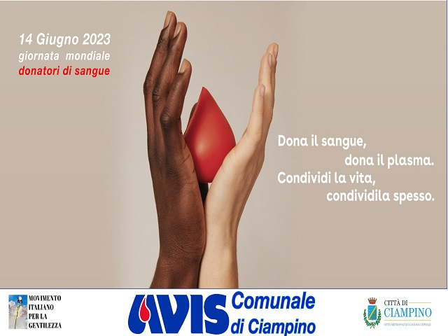 Ciampino celebra la Giornata mondiale del donatore di sangue