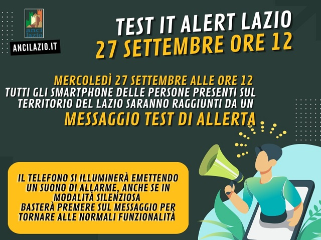 Test IT Alert, nuova data nel Lazio