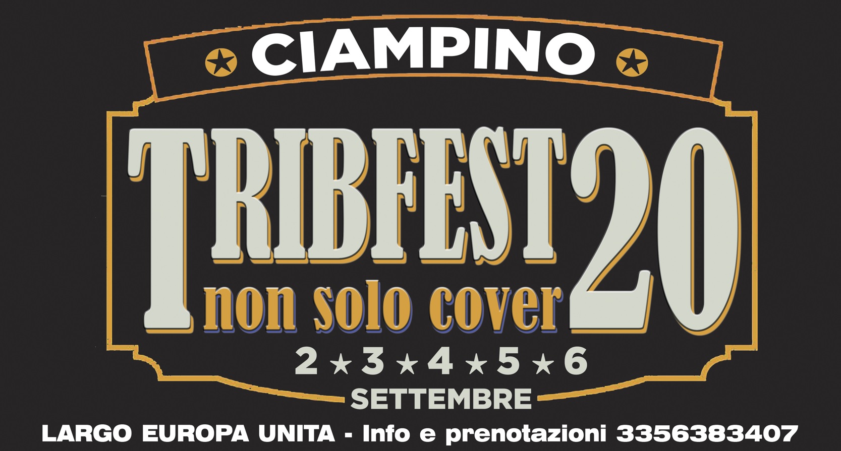 Comunicato Stampa del Comune di Ciampino - Il 2 settembre al via la rassegna di musica e spettacolo "TribFest 20" - L'invito del Sindaco Ballico