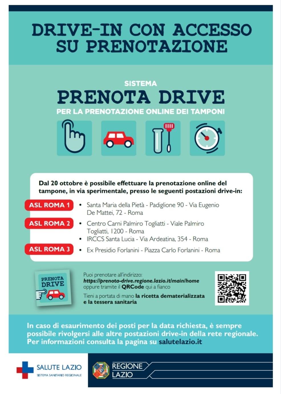 Oggi parte la sperimentazione del Sistema di prenotazione online dei tamponi drive in