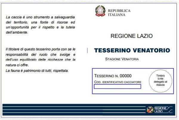 SUAP: Avviso rilascio tesserini regionali per l'attività venatoria 2018/2019 dal 31/07 