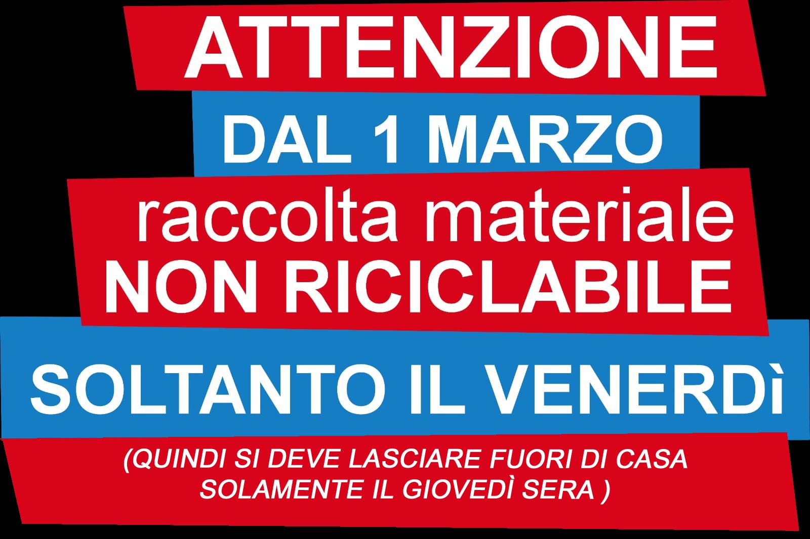 AVVISO Nuovo calendario raccolta rifiuti porta a porta