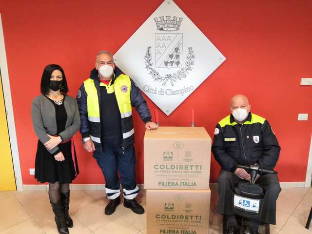 Comunicato Stampa del Comune di Ciampino - Pacco alimentare Coldiretti consegnato alla protezione civile