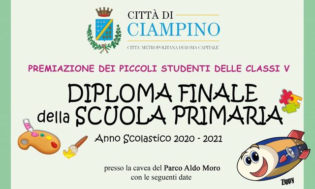 Comunicato Stampa del Comune di Ciampino - Iniziata la consegna dei diplomi finali della scuola primaria